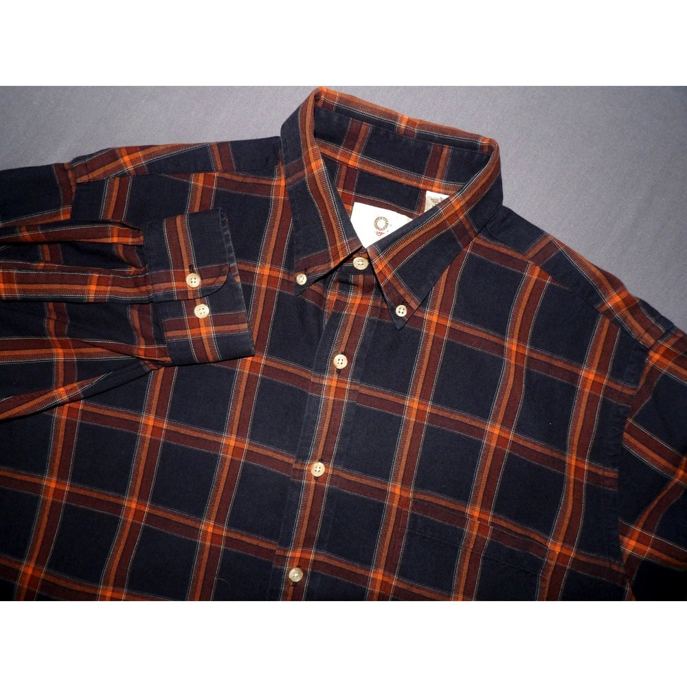 VIYELLA Long Sleeved Cotton/Wool Plaid Casual Button Up Shirt Men's Large